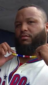 Phillies Necklace 22in Beaded Rhinestone Baseball Bead Chain Red Blue White  USA Baseball Jose Alvarado Wander Cabrera Harper Sports