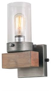 Dramatic and contemporary, the cornell silver wall sconce from worlds away offers the perfect accent lighting for the modern home. Lnc 1 Light Indoor Wall Sconces Wood Wall Lamps Aged Silver Vanity Lighting Industrial Wall Sconces By Lnc