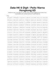 Data Hk 6 Digit