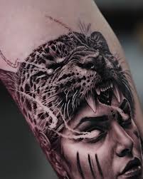 Female warrior for Danielle! 🐆 Books are currently closed but I'm  expecting to be opening them in the fall. What is your next project you  want done? • • #tattoo #tattooideas #realismtattoo #besttattoos