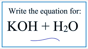 The chemical formula for the compound could be written as koh and a molecular weight is measured 56.11 g/mol. Equation For Koh H2o Potassium Hydroxide Water Youtube