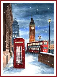 London Snow London Painting London Art Travel Painting