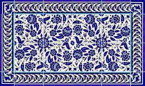 blue and white 30x18 inch tile mural