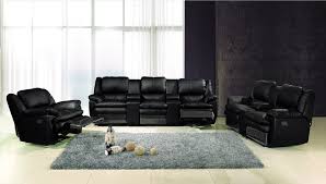 Black Reclining Sofa Loveseat Recliner Console Cup Holder Motion Set Modern Leather Sofa Leather Sofa Set Sofa Set