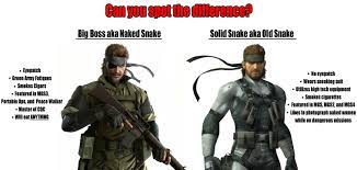 Snake to big boss plus venom snake avatar portrait replacer. Can You Spot The Difference Solidsnake