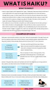 Haiku Definition And Useful Examples Of Haiku In The English Language 7 E S L In 2020 Haiku Examples Haiku English Language