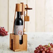 Puzzle Casse Tete Bouteille En Bois Fonce Casse Tete En Bois Boite A Vin Idee Cadeau D Anniversaire Noel Fete Des Peres Emballage Original Enigme Di