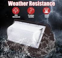 Lot de lampes murales à DEL 120 W, super lumineuses 15840 lumens, 5 000 K,  lumière du jour IP65, étanche, éclairage de sécurité extérieur commercial :  ...
