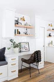 How To Bring Your Organized Kitchen Desk Into 2021 Kitchen Office Nook White Kitchen Renovation Home Office Design