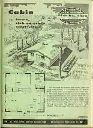 Vintage Plans Cabin Frame Slab On Grade Construction P1 Farm Building Plans A Frame Cabin