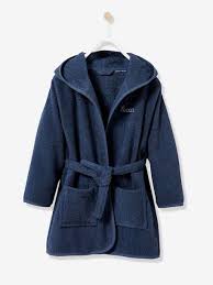 Peignoir De Bain Enfant A Capuche Marine Vertbaudet