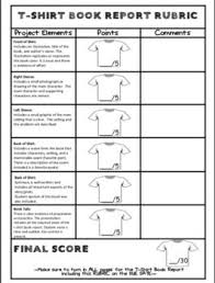 Tshirt Book Report Project W Rubric Best By Super Teacher Tactics Teachers Pay Teachers Book Report Projects Book Report Book Report Rubric
