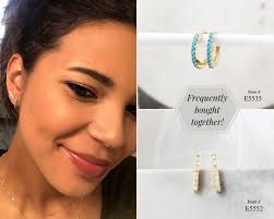 GOLD TURQUOISE HUGGIES 16K Gold Opaque Aqua Blue Crystals, Cubic Zirconia  Hoops, Tiny Aquamarine Loops, Small Boho Gold Leverbacks E5535