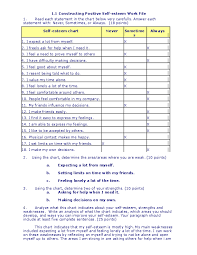 Doc 1 Constructing Positive Self Esteem Work File Bea B