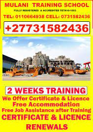 27731582436 Mulani Operators Training School South Africa Germiston Johannesburg Durban Mpumala Training School Training Certificate Train