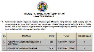 Nama majikan:majlis perbandaran teluk intan. Jawatan Kosong Di Majlis Perbandaran Teluk Intan Kelayakan Minimum Spm Ejawatankini Com