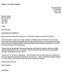 Waitress Cover Letter Example Icover Org Uk
