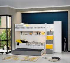 Homestyle4u 522, kinder hochbett mit rutsche, leiter, turm, tunnel, vorhang pirat, 90x200 cm, schwarz, massivholz weiß. Almila Neo Hochbett Mit Treppe 3 Farben Amilando Mobel