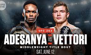 Ufc 263 is an upcoming mixed martial arts event produced by the ultimate fighting championship that will take place on june 12, 2021 at a tba location. Mma Streams Ufc 263 Adesanya Vs Vettori Full Fight Live Online Free Ppv On Espn Reddit Official Streams Crackstreams 2021 World Scouting