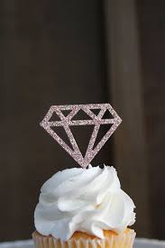 Rose All Day Diamond Ring Cupcake Toppers Bachelorette Etsy Diamond Bridal Shower Ring Bridal Shower Pink Wedding Rings