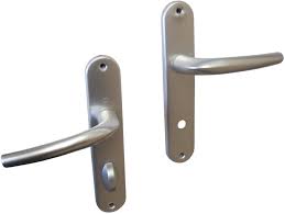 2 Poignees De Porte San Diego Condamnation Aluminium Entraxe 165 Mm Leroy Merlin