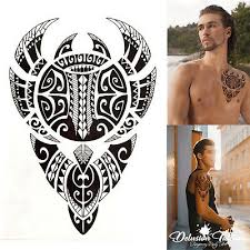 I created a polynesian half sleeve tattoo design for my brother, displaying many of the typical patterns shown in polynesian art. Polynesian Bull Temporary Tattoo Warrior Tribal Mens Womens Maori Sticker Ebay