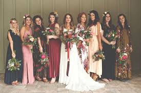 With lace gowns, dresses with sleeves, tulle ballgowns, and plunging necklines, our latest collection features some of the biggest fashion trends for spring and summer weddings. Chic Color Palettes For Fall Weddings Mywedding Mismatched Bridesmaid Dresses Bridesmaid Dress Colors Fall Bridesmaid Dresses