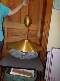 Vintage Mid Century Flying Saucer Ceiling Retractable Pull Down Light Fixture Light Fixtures Light Fixtures