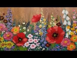 Impressionistischer Blumengarten Acrylgemalde Tutorial Live Acrylgemalde Blumengarten Impressionistische Blumen Malen Blumen Malen Acryl Acrylmalerei Blumen