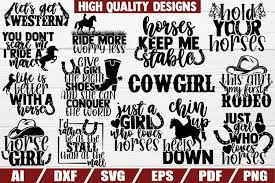 Free svg design's purpose is to be a creative resource and inspiration for crafters like you, our files are created for cutting machines like cricut, silhouette and 07.03.2019 · 10 free svg quotes. Horses Svg Bundle Dxf File Cut File Cowgril Svg Eps 564945 Cut Files Design Bundles