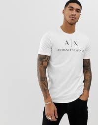 Armani exchange t shirt dress. Armani Exchange Text Logo T Shirt In White Asos