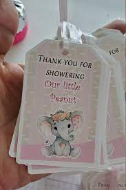 Elephant Baby Shower Girl Favor Tags It A A Girl Party Etsy Peanut Baby Shower Elephant Baby Shower Decorations Baby Shower Elephants Girl