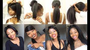 The best part is that straight hairstyles are incredibly easy and require minimal upkeep because they never gets frizzy, wavy, or curly. Straight Natural Hairstyles Quick Easy Straightened Natural Hair Tutorial Youtube