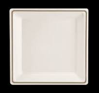Elegance Collection / 9" Square Plates, Gold Rim, Compostable Bagasse, Club  Pack
