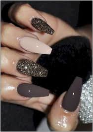 Attractive Acrylic Black Coffin Nails Designs 152 Magnificent And Beautiful Coffin Nails Ideas For Wear Every Year Page 41 Coffin Nails Designs Nail Designs Brown Nail Polish
