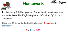 Is a letter y vowel or not . Mrs Rivas 1 How Many 2 Letter Pairs Of 1 Vowel And 1 Consonant Can You Make From The English Alphabet Consider Y To Be A Consonant There Are 26 Letter Ppt Download