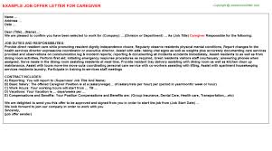 Build a cover letter tailored to your specific industry. Caregiver Offer Letter