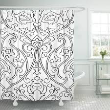Ft and inch, please use centimeters. Black And White Floral Pattern Filigree For Shawl Carpet Shower Curtain 60x72inch 150x180cm Buy From 25 On Joom E Commerce Platform