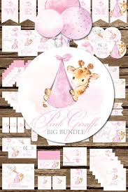 Giraffe Decoration Kit Safari Baby Shower Giraffe Shower Etsy In 2020 Baby Shower Kit Baby Shower Giraffe Safari Baby Shower