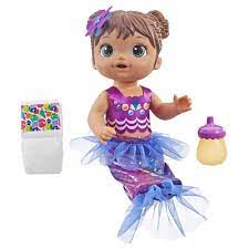 Baby Alive Shimmer N Splash Mermaid Baby Doll Brown Hair For Kids Ages 3 And Up Walmart Com