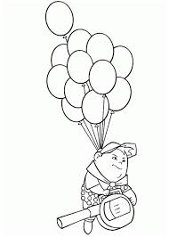 Colored pencils, crayons, or markers. Russell Flying With Baloons In Disney Up Coloring Page Netart