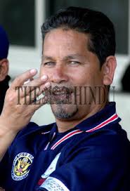 Former West Indian cricketer Larry Gomes, coach of the US under-19 cricket  team, seen in...