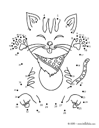 Cat colouring pages activity village. Pets Dot To Dot Funny Cat Dot To Dot Game Dots Game Coloring Pages Connect The Dots Game