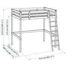 Ikea natural wood short platform bed full size. Stora Loft Bed Frame White Stain 140x200 Cm Ikea