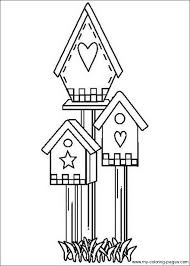Birdhouse Coloring Pages Coloring Pages House Quilts Embroidery Patterns