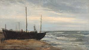 He was a member of the skagen artistic colony and became a figure of the scandinavian modern breakthrough movement. Fishing Boats On The Beach At Skagen In The Background The Grey Lighthouse Painting By Holger Drachmann