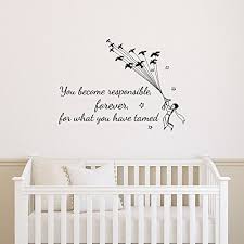 Wall Decal Quotes Little Prince You Become Responsible Forever For What You Have Tamed Wall Decals Wall Quotes Decals Kids Room Wall Art Baby Boy Room Nursery