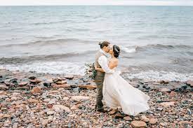 Bohemian Bride Beach Wedding Floral Headpiece Lake Superior Houghton Michigan W Northern Michigan Weddings Michigan Wedding Photographer Michigan Wedding