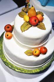 A Cake With Seasonal Marzipan Fruit Professional Cake Decorating Marzipan Fruit Holiday Dessert Recipes