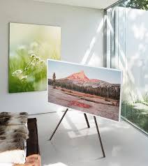 The Frame Displaying A Photo With No Matte In The Corner Of A Room Away From The Wall And Window And Placed On A W Framed Tv Easel Tv Stand Tv
